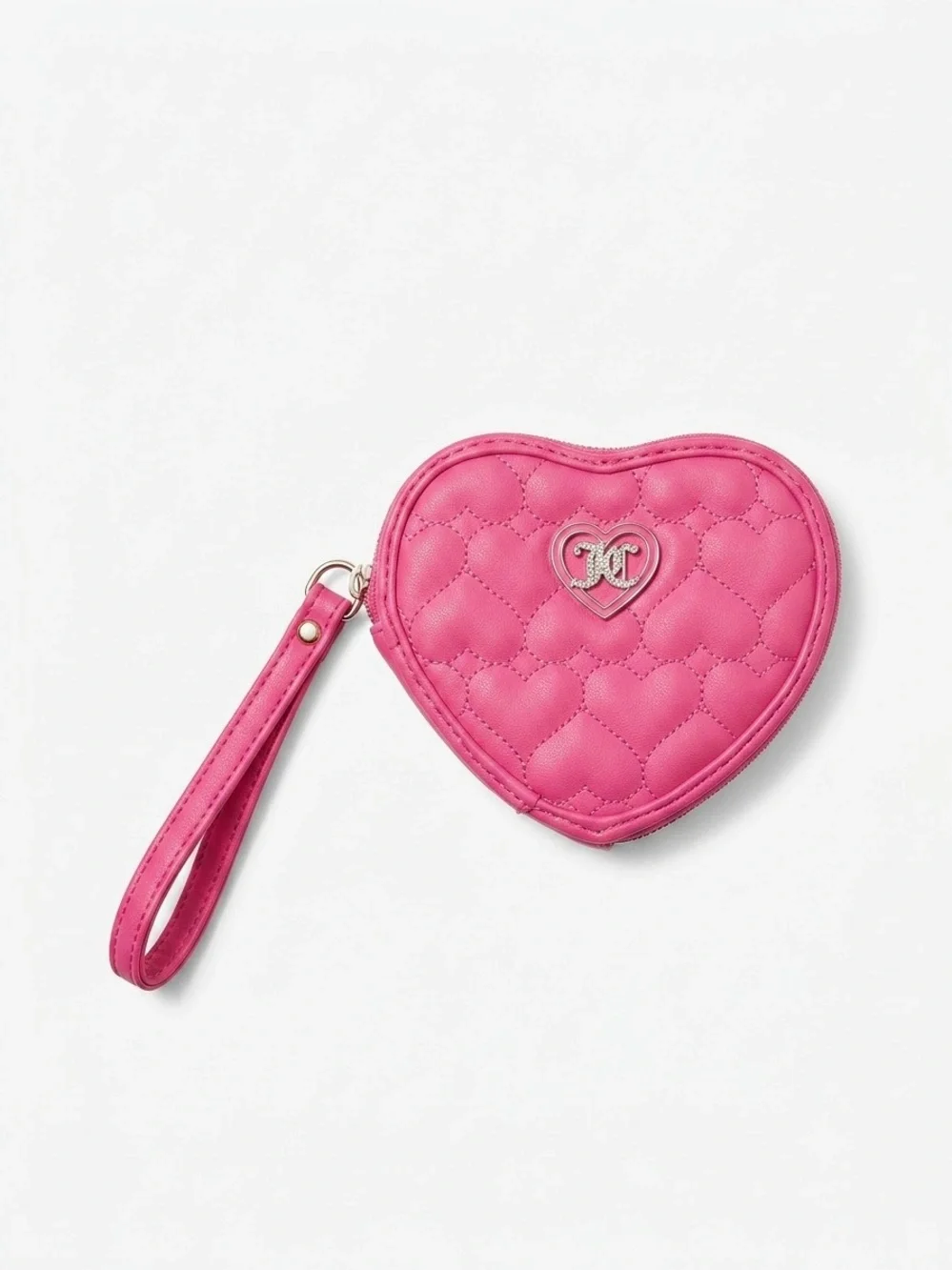 Juicy Couture Heart Quilted Wristlet Pouch - Pink
